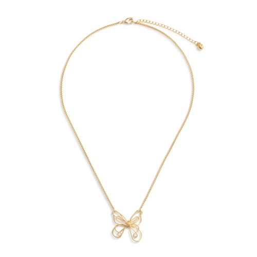 Butterfly Open Charm Gold Necklace 16in slide 