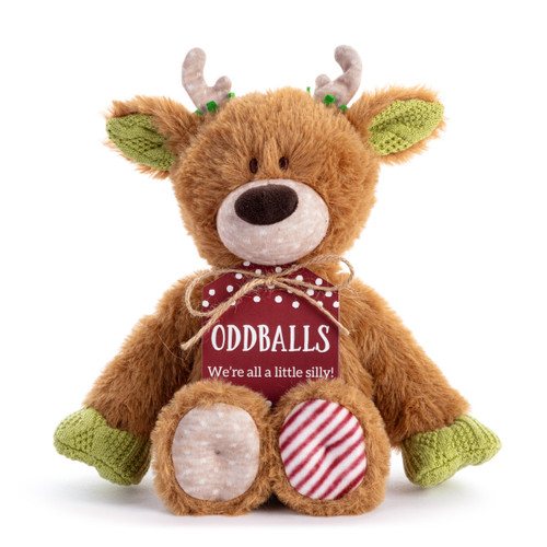 Holiday Oddball Mini Reindeer Plush - 8x6.5in slide 