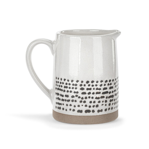 Cream Grey Spec Mini Ceramic Pitcher - 10oz slide 