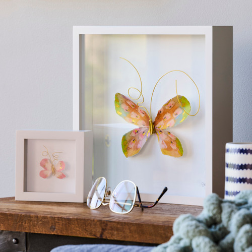 Orange Multi Butterfly Wall Art - 10"sq slide 