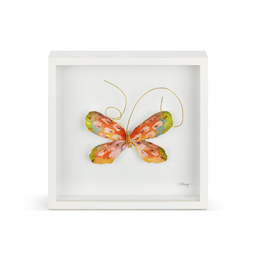 Orange Multi Butterfly Wall Art - 10"sq slide 