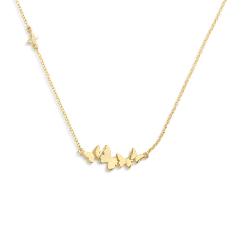 Butterfly Cluster Gold Necklace 16in slide 