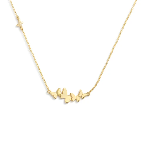 Butterfly Cluster Gold Necklace 16in slide 