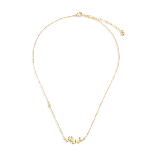 Butterfly Cluster Gold Necklace 16in slide 