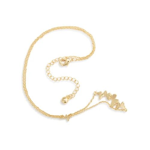Butterfly Cluster Gold Necklace 16in slide 