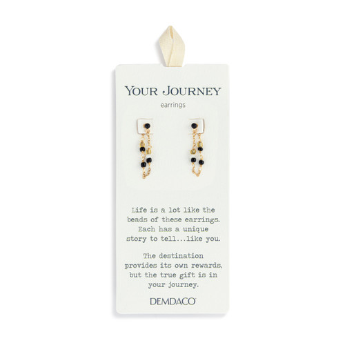 Beaded Black/Gold Earrings - 25.5x26.5mm slide 