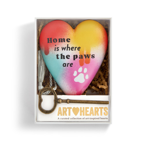 Home is Where the Paws Are Art Heart - 3.5in slide 