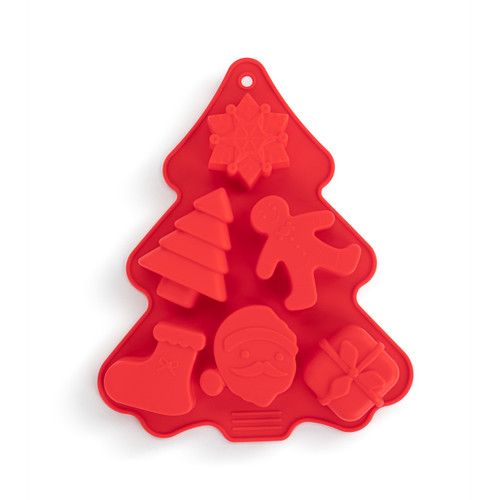 Red Tree Shaped Silicone Baking Mold slide 