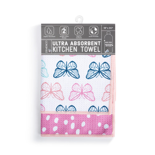 Butterflies Absorbent Reversible Towel - 18x30in slide 
