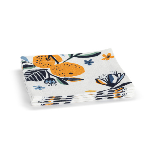 Citrus Blooms Fabric Cocktail Napkins Set of 4 - 6in slide 