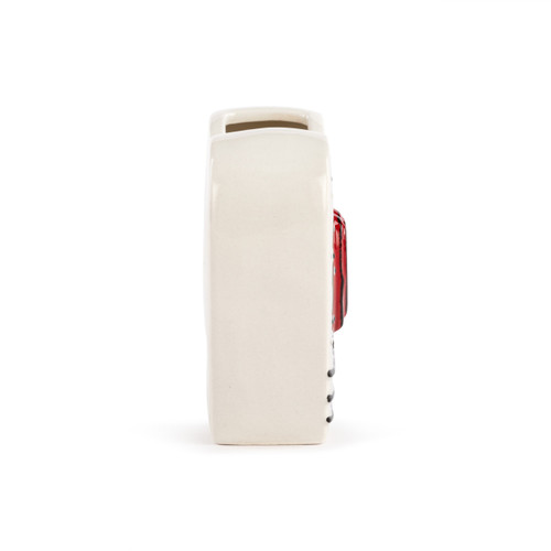 Dots and Stripes Heart Shaped Ceramic Vase - 4in slide 