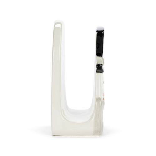 Snowman Red Heart Cream Ceramic Napkin Holder - 5x6in slide 