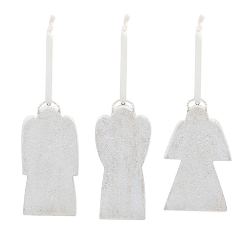 Angel with Gold Charm Paper Pulp Ornaments Set of 3 - 3x5.5in slide 