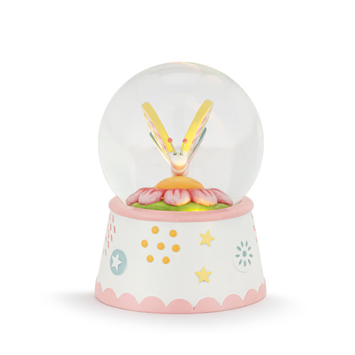 Patchwork Butterfly and Flower Light Up Water Globe - 3x5in slide 