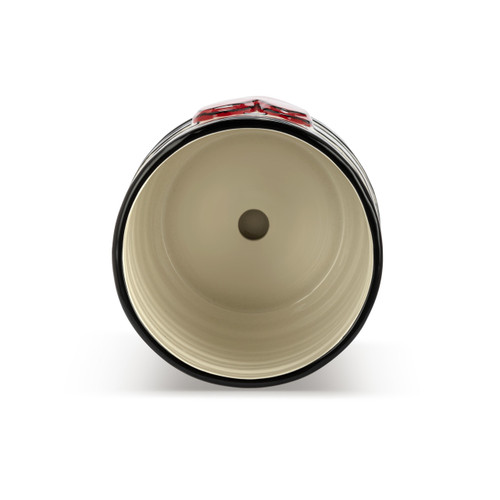 Stripe Red Heart Ceramic Planter & Saucer - 6x7.5in slide 