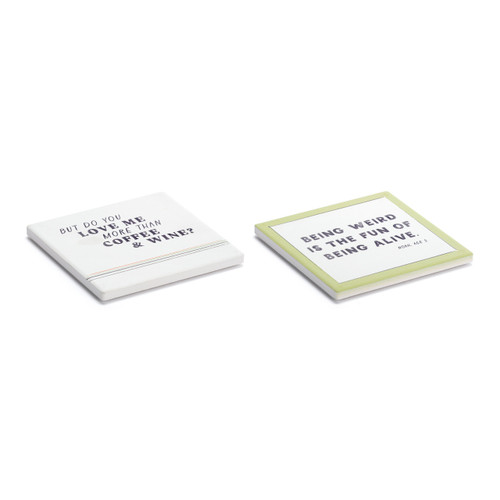 Live From Snack Time Quote Ceramic Coasters 12 Assorted - 4in slide 