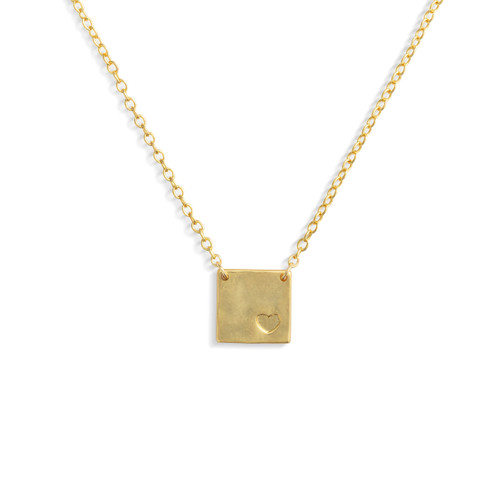 Heart Charm Gold Necklace 16in slide 