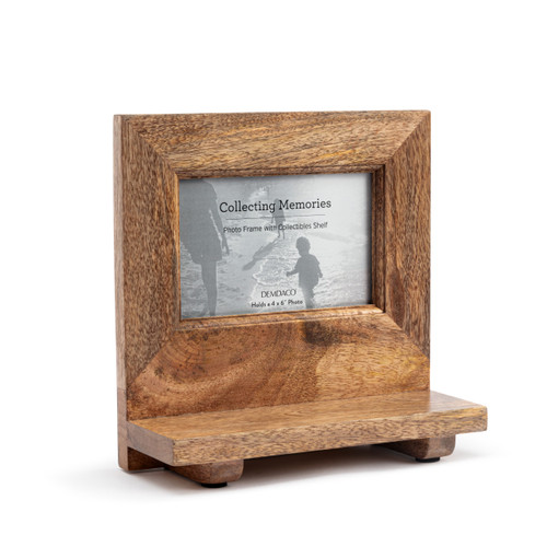 Collecting Memories Natural Mango Wood Frame with Shelf - 4x6in slide 