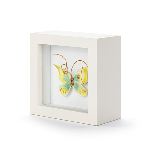 Endlessly Hopeful Yellow & Green Butterfly Shadow Box - 4in slide 