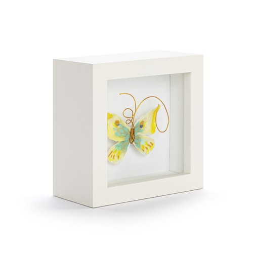 Endlessly Hopeful Yellow & Green Butterfly Shadow Box - 4in slide 