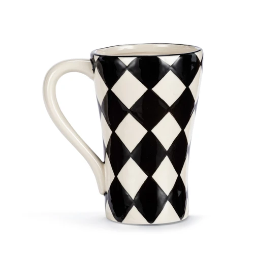 Tracy Pesche Stoneware Diamond Checker and Heart Mug 15oz slide 