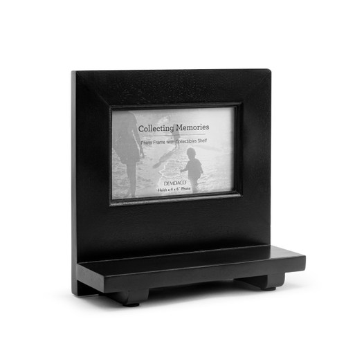 Collecting Memories Ebony Mango Wood Frame with Shelf - 4x6in slide 