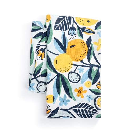 Citrus Blooms Cotton Twill Kitchen Towel - 17x28in slide 