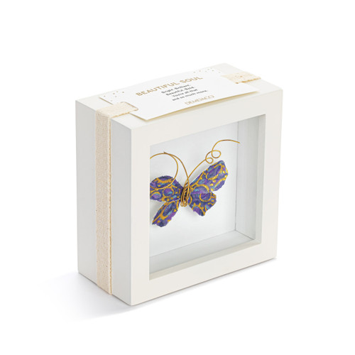 Beautiful Soul Purple Butterfly Shadow Box - 4in slide 