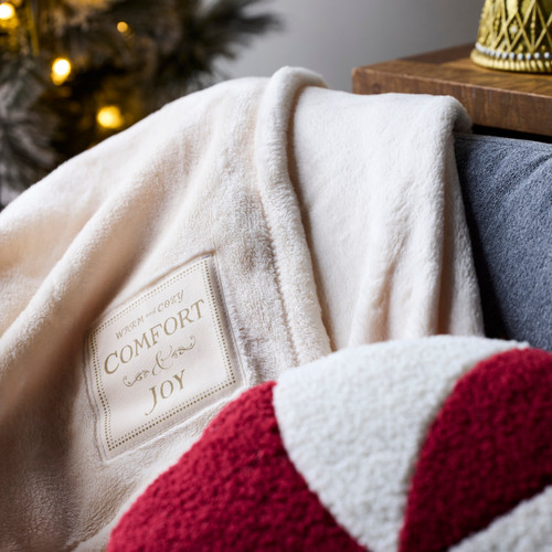 Comfort and Joy Cream Throw Blanket - 50x60in slide 