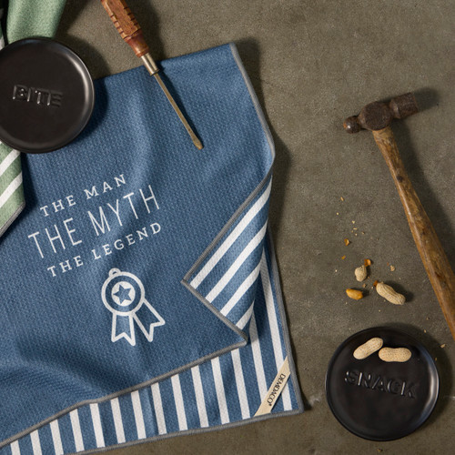 Men's Blue Absorbent Double Sided Towel Man Myth Legend - 18x30in slide 