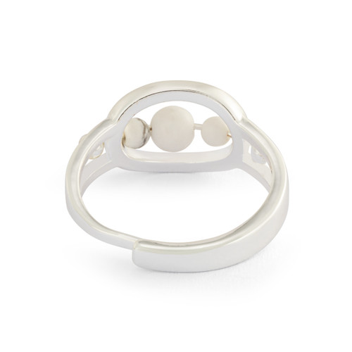 BeCalm Silver Beaded Ring - size 4 to 9 slide 