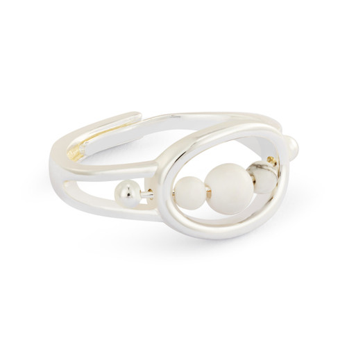 BeCalm Silver Beaded Ring - size 4 to 9 slide 