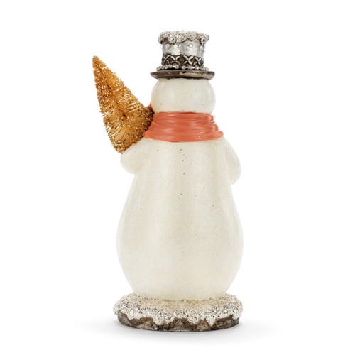 Snowman with Tree Sparkle Figure - 6.5x12in slide 