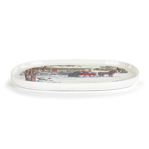 Winter Wonderland Ceramic Oval Platter - 15.5x11in slide