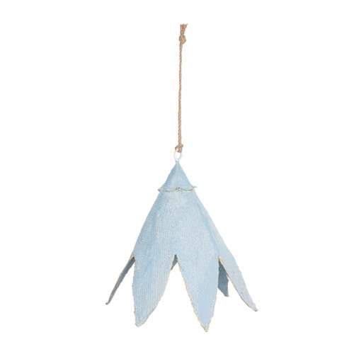 Paper Mache Blue Hanging Flower - 4x6in slide