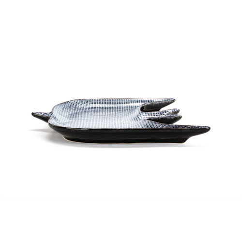 Textured Dark Blue Large Dove Dish - 9.5x10.5in slide 
