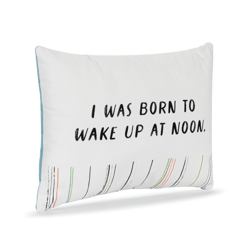 Live From Snack Time Wake Up at Noon Blue Accent Pillow - 14x10in slide 