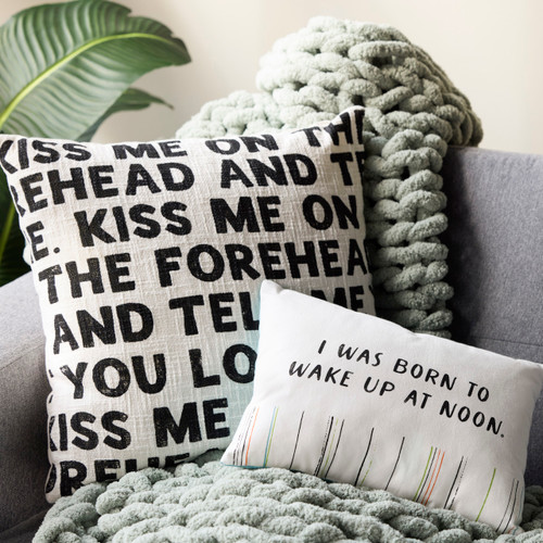 Live From Snack Time Wake Up at Noon Blue Accent Pillow - 14x10in slide 