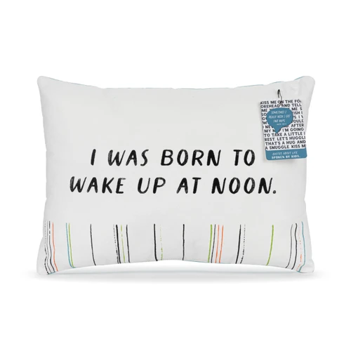 Live From Snack Time Wake Up at Noon Blue Accent Pillow - 14x10in slide 