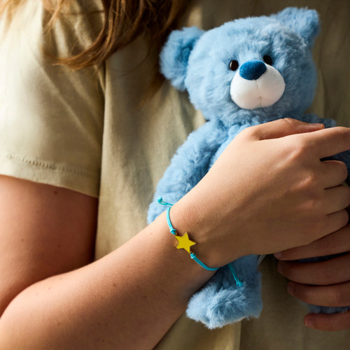 Proud of You Turquoise Bear - 8in slide 