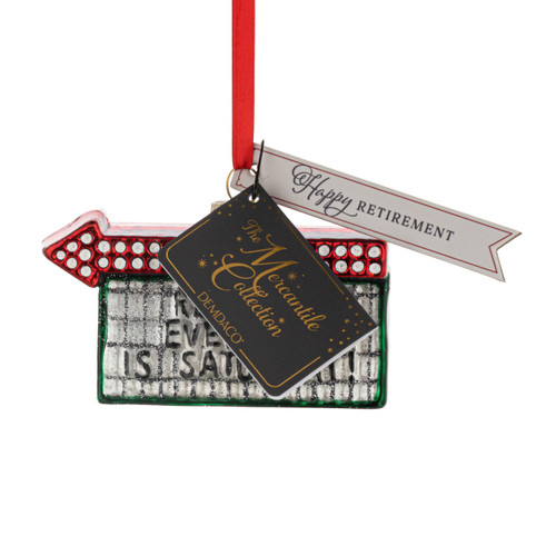 Happy Retirement Milestone Ornament - 4x2in slide 