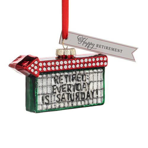 Happy Retirement Milestone Ornament - 4x2in slide 