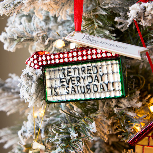 Happy Retirement Milestone Ornament - 4x2in slide 