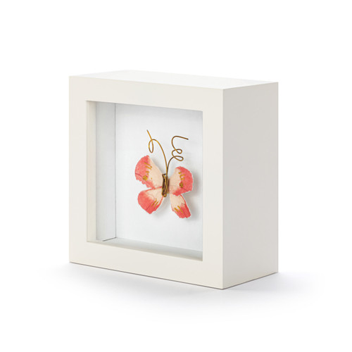 Loved So Much Coral Butterfly Shadow Box - 4in slide 