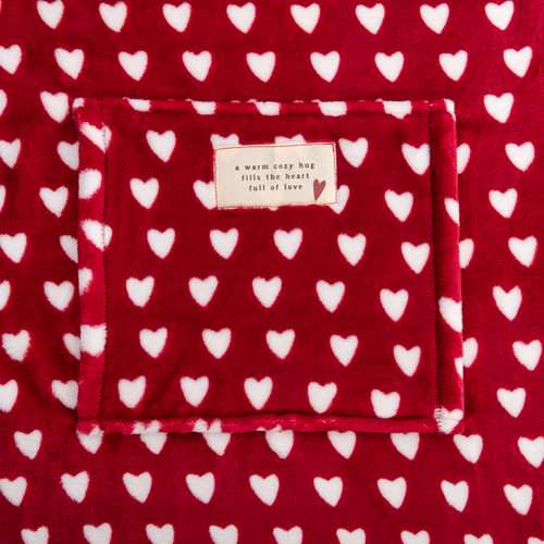 Heart Full of Love Red and White Heart Lap Blanket - 36x48in slide 