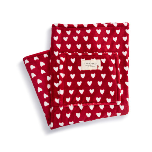 Heart Full of Love Red and White Heart Lap Blanket - 36x48in slide 