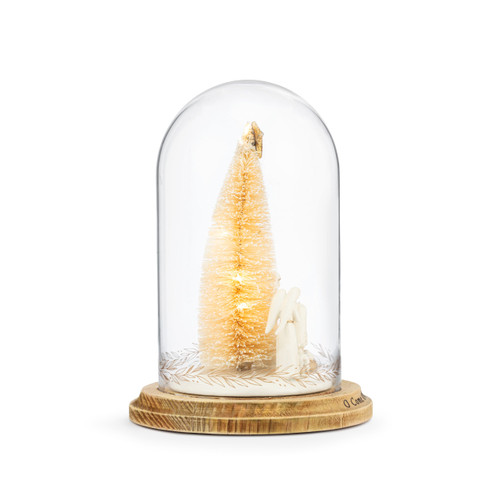 O' Come Emmanuel Nativity Light Up Cloche - 5.5x9.5in slide 