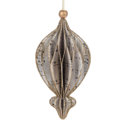 Paper Music Note Finial Ornament - 3x6in slide 