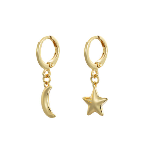 Mismatched Moon & Star Earring Set - 11mm slide 
