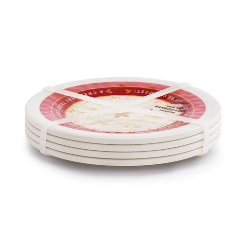 Scroll and Plaid Melamine Appetizer Plates Set of 4 - 6.5in slide 